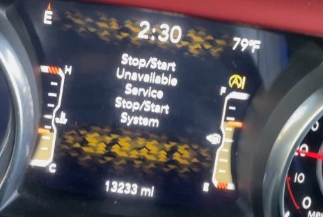 Service Stop Start System Warning Light